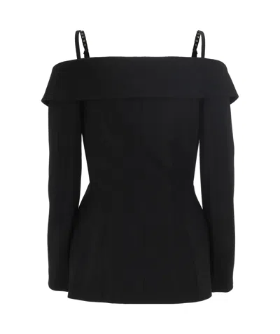 Mugler Women's Long Sleeves Top In Black
