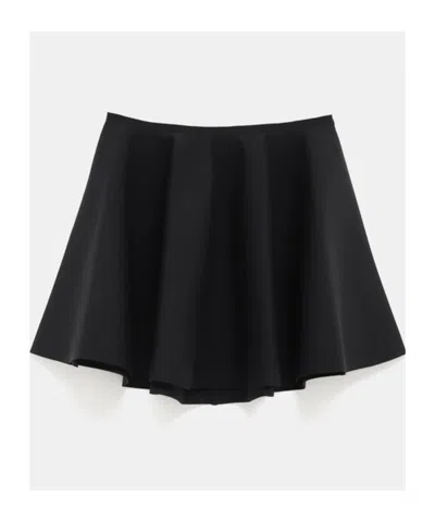 Alaïa Ribbed Flared Mid-rise Wool-blend Mini Skirt In Black