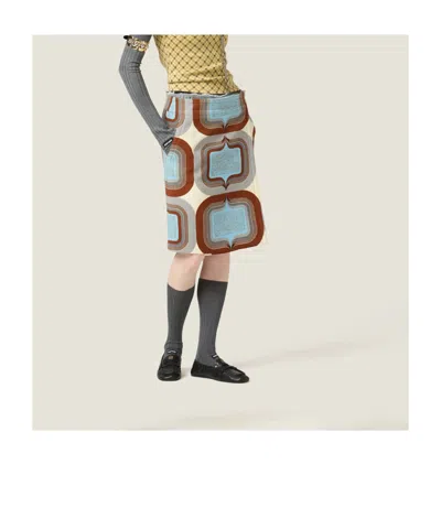 Miu Miu Printed Skirt In Multicolor