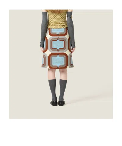 Miu Miu Printed Skirt In Multicolor