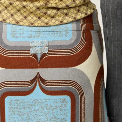 Miu Miu Printed Skirt In Multicolor