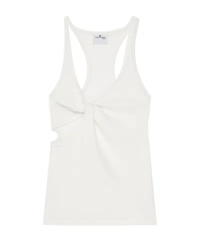 Courrèges Twist 90s Rib Tank Top In White