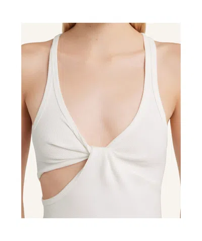 Courrèges Twist 90s Rib Tank Top In White