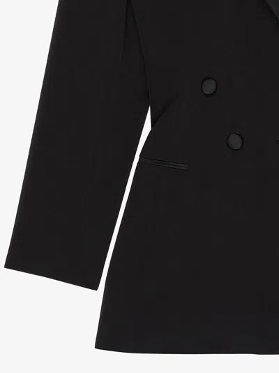 Givenchy Jacket In Wool With Pleated Back In Black