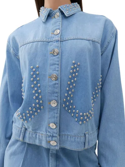 Nocturne Studded Jean Jacket In Blue