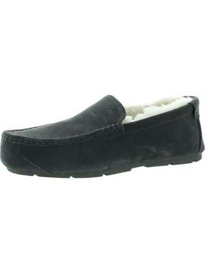 Koolaburra Tipton  Mens Suede Faux Fur Moccasin Slippers In Grey