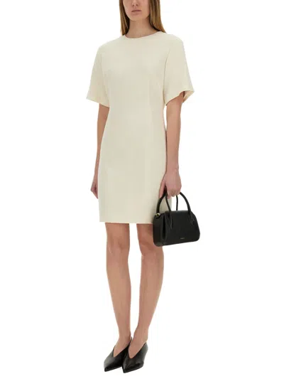 Theory Knee-length Dress Round Neckline In White