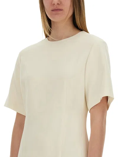 Theory Knee-length Dress Round Neckline In White