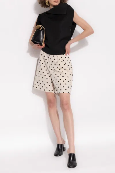 Jacquemus Aloe Polka-dot Poplin Shorts In Neutrals