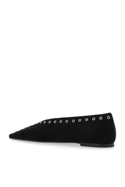 Totême Toteme Women Suede Leather Lace-up Ballets In Black