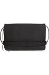 ALLSAINTS 'Club' Convertible Leather Foldover Clutch with Hand Strap