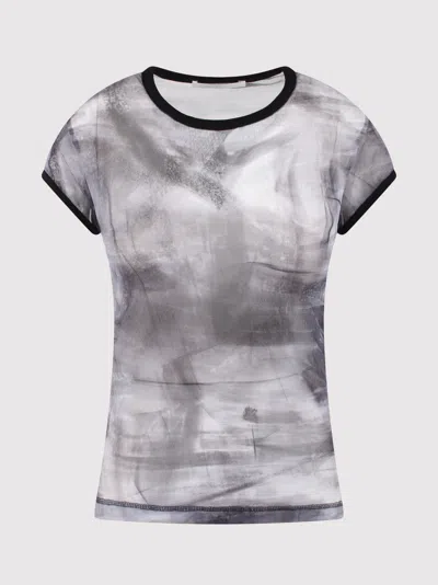 Helmut Lang Graphic-print T-shirt In Gray