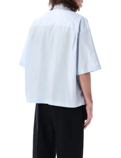 Studio Nicholson Short-sleeved Boxy Shirt In Azure