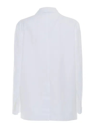 Aspesi Tailored White Double-breasted Blazer With Notched Lapel In White