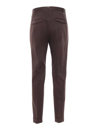 Pt Torino Cotton Trousers With Front And Back Pockets In Brown