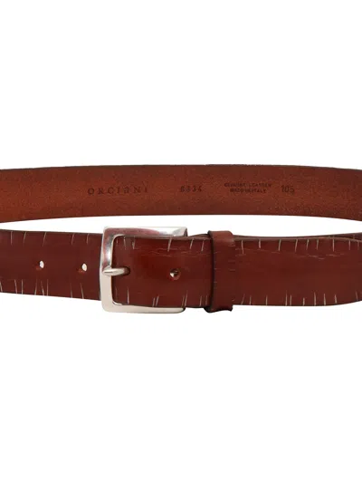 Orciani Brown Leather Belt In Brown
