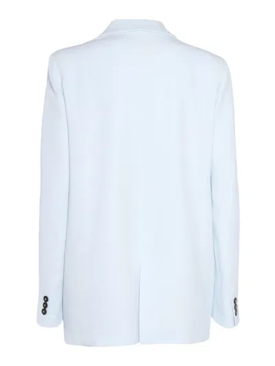 Forte Forte Regular-fit Satin Blazer With Notched Lapels In Blue