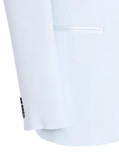 Forte Forte Regular-fit Satin Blazer With Notched Lapels In Blue