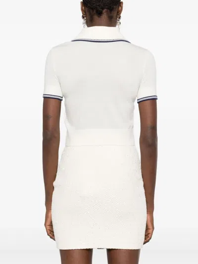 Self-portrait Sp-patch Polo Top In White