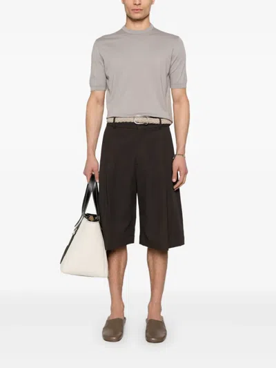 Fedeli Fine-knit T-shirt In Neutrals