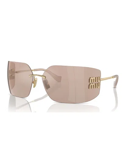 Miu Miu Eyewear Rectangular Frame Sunglasses In Neutral