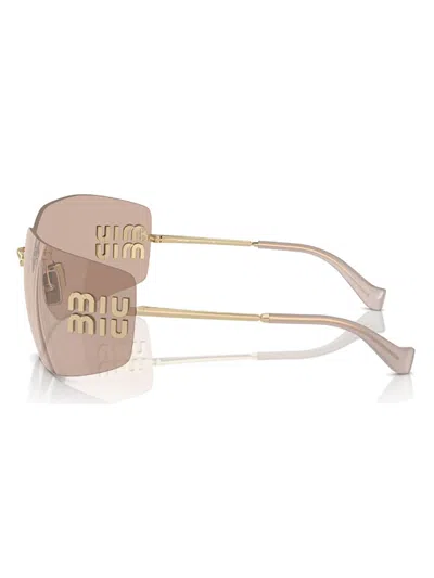 Miu Miu Eyewear Rectangular Frame Sunglasses In Neutral