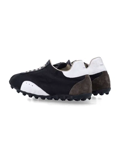 Maison Margiela Sprinter Leather And Suede-trimmed Twill Sneakers In Black