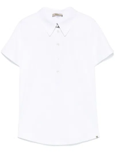 Herno Woman Top White Size 8 Cotton, Polyester, Metallic Fiber