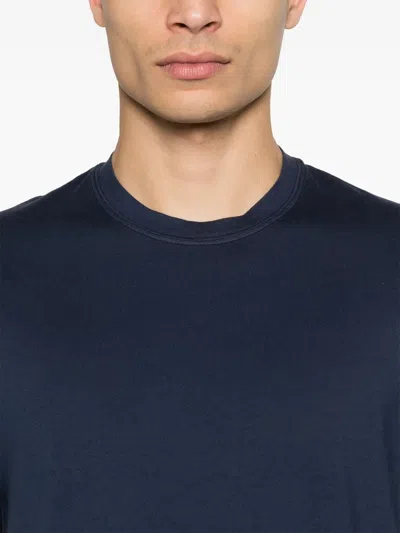 Fedeli Basic T-shirt In Night Blue Giza Jersey In Blue