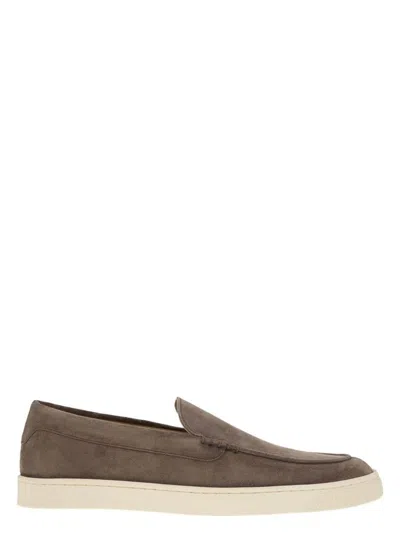 Brunello Cucinelli Suede Loafers In Moccasin Style In Brown