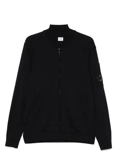 C.p. Company C.p.company Sea Island Full Zip Lens Cardigan In Ttleclipse