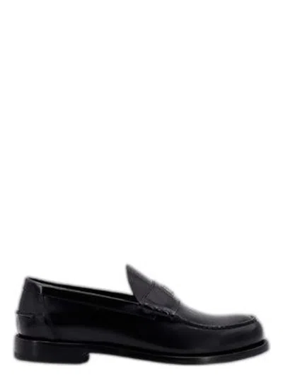 Givenchy Black Loafers With 4g Detail In Leather Man In Black