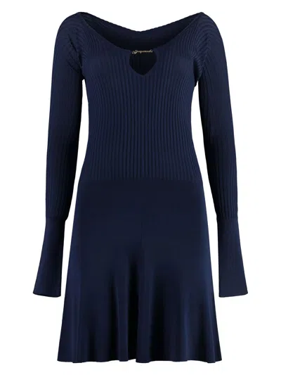 Jacquemus Viscose Dress In Black