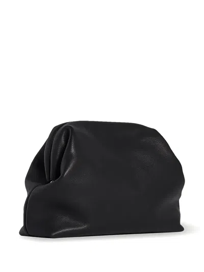 The Row Mira Clutch Bag In Saddle Leather In Black
