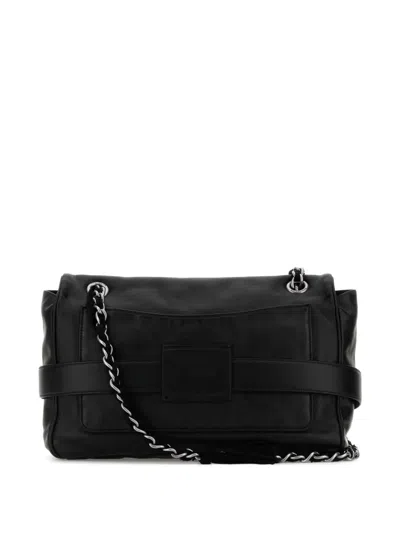 Balenciaga Leather Modu Shoulder Bag With Chain Strap In Black