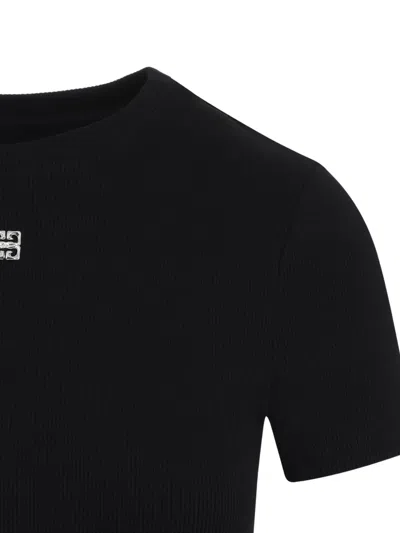 Givenchy Fitted Ribbed Cotton Mini Dress In Black