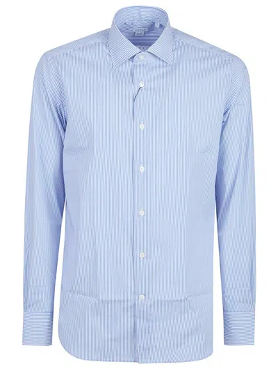 Orian Striped Cotton Shirt In Blue