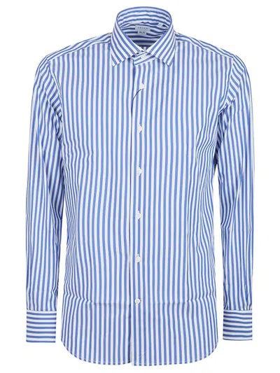 Orian Striped Cotton Shirt In Animal Print