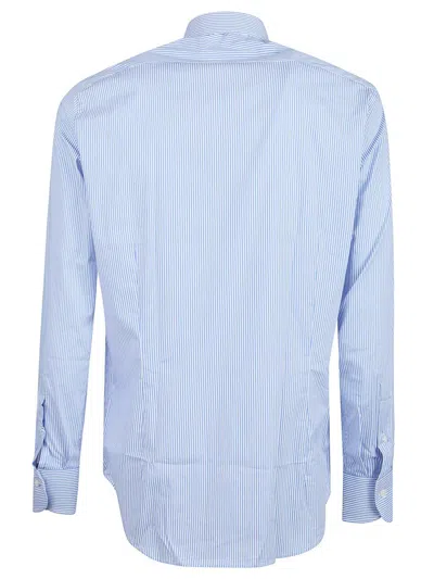 Orian Striped Cotton Shirt In Blue