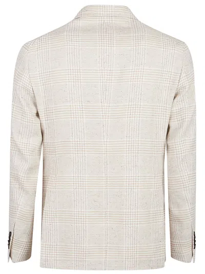 Tagliatore Check-pattern Single-breasted Blazer In White