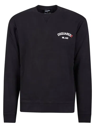 Dsquared2 Cool Fit Milano Crewneck Sweatshirt In Black