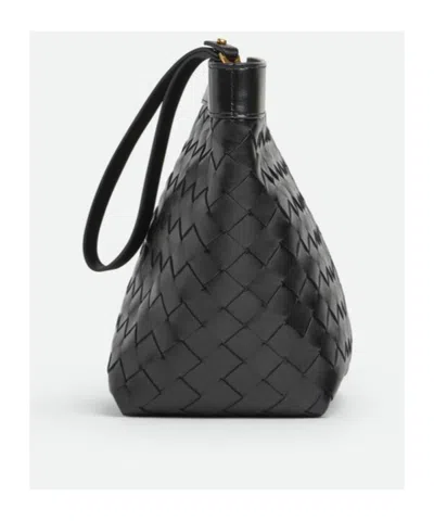 Bottega Veneta Flip Flap Medium Prism Pouch In Black
