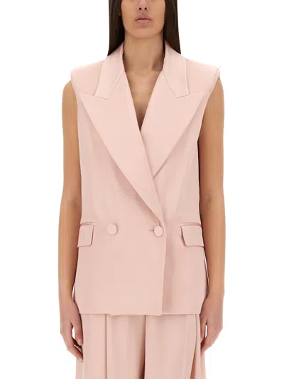 Nina Ricci Sleeveless Jacket With Double-breasted Button Detailing In Pink