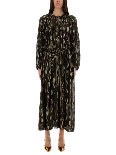 Isabel Marant 'sana' Silk Robe Noire In Black