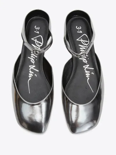 3.1 Phillip Lim Id Mirrored-leather Mary Jane Flats In Multi
