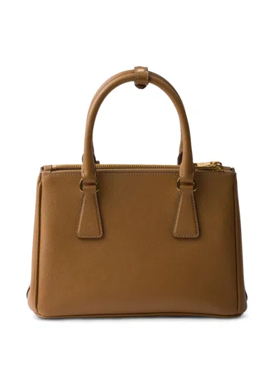 Prada Small Galleria Saffiano Leather Tote Bag In Braun