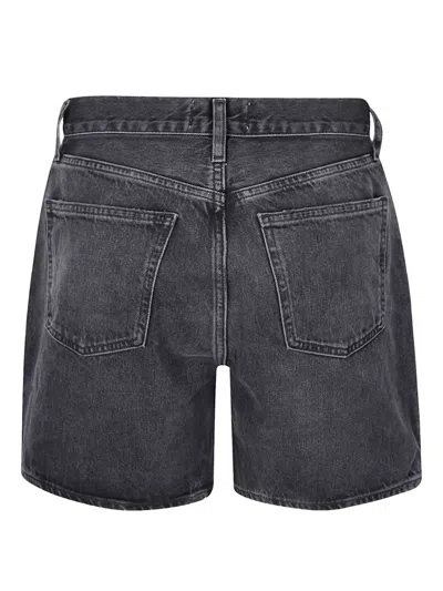 Agolde Dame High Waist Mid Length Relaxed Denim Shorts In Brown