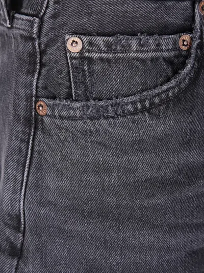 Agolde Dame High Waist Mid Length Relaxed Denim Shorts In Brown