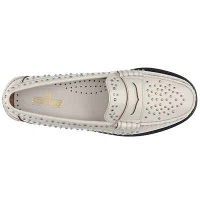 Sebago Classic Dan Loafer White With Studs In Animal Print