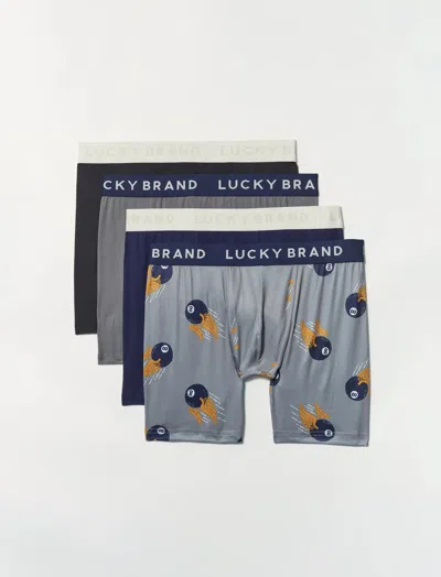 Lucky Brand 4 Pack Essential Soft Boxer Briefs In Multi